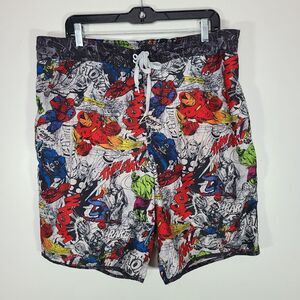 Marvel Comics Action Hero Swim Trunks Ironman Hulk 2XL